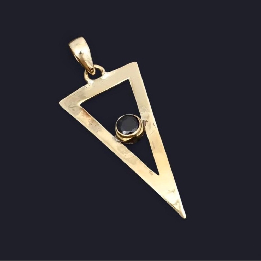 Tanzanite Gold Plated over 925 Silver Triangular Pendant